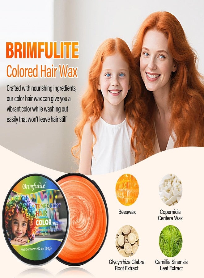 BRIMFULITE Orange Hair Wax, Temporary Hair Color Wax, Nourishing & Washable Hair Color for Kids, Women and Men 2.12 Oz. - Image 4